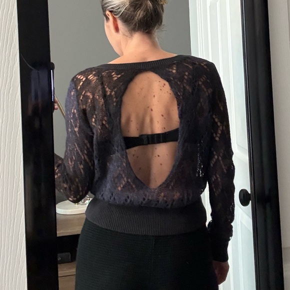 Free People Lace Knit Sweater with Cutouts - Picture 6 of 7